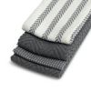 4-Pack Kitchen Towels – Gray & White, Ultra-Absorbent, Durable & Machine Washable, 16x28"
