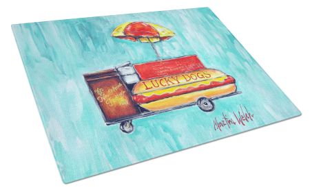NEW Hot Dog Cart Glass Cutting Board Decorative Tempered Glass Kitchen Cutting and Serving Board Large Size Chopping Board