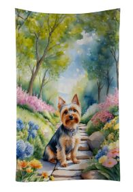 Silky Terrier Spring Path Kitchen Towel Dish Cloths Guest Hand Towel Decorative Bathroom Towel for Face,Tea, Dishcloth, Kitchen and Bath