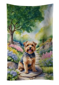 Norfolk Terrier Spring Path Kitchen Towel Dish Cloths Guest Hand Towel Decorative Bathroom Towel for Face,Tea, Dishcloth, Kitchen and Bath