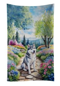 Siberian Husky Spring Path Kitchen Towel Dish Cloths Guest Hand Towel Decorative Bathroom Towel for Face,Tea, Dishcloth, Kitchen and Bath