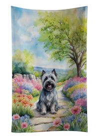 Skye Terrier Spring Path Kitchen Towel Dish Cloths Guest Hand Towel Decorative Bathroom Towel for Face,Tea, Dishcloth, Kitchen and Bath