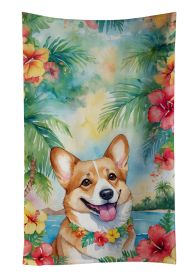 Corgi Luau Kitchen Towel Dish Cloths Guest Hand Towel Decorative Bathroom Towel for Face,Tea, Dishcloth, Kitchen and Bath