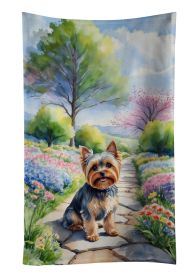 Yorkshire Terrier Spring Path Kitchen Towel Dish Cloths Guest Hand Towel Decorative Bathroom Towel for Face,Tea, Dishcloth, Kitchen and Bath