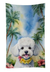 Bichon Frise Luau Kitchen Towel Dish Cloths Guest Hand Towel Decorative Bathroom Towel for Face,Tea, Dishcloth, Kitchen and Bath