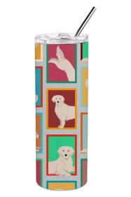 Lots of Cream Golden Retriever Stainless Steel Skinny Tumbler Vacuum Double Walled Reusable Insulated Tumbler Travel Cup for Coffee Cocktails Gif