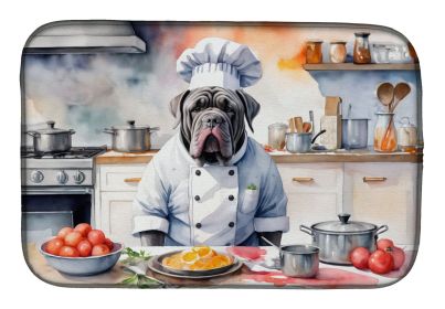 Neapolitan Mastiff The Chef Dish Drying Mat Absorbent Dish Drying Mat Pad for Kitchen Counter Dish Drainer Mat for Countertop, 14 x 21", Multicol