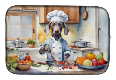 Weimaraner The Chef Dish Drying Mat Absorbent Dish Drying Mat Pad for Kitchen Counter Dish Drainer Mat for Countertop, 14 x 21", Multicolor