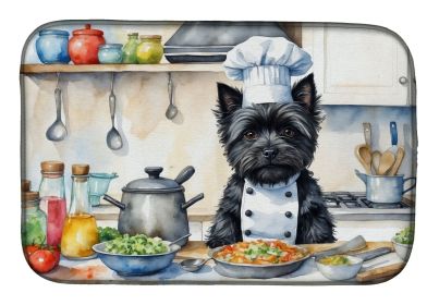 Cairn Terrier The Chef Dish Drying Mat Absorbent Dish Drying Mat Pad for Kitchen Counter Dish Drainer Mat for Countertop, 14 x 21", Multicolor