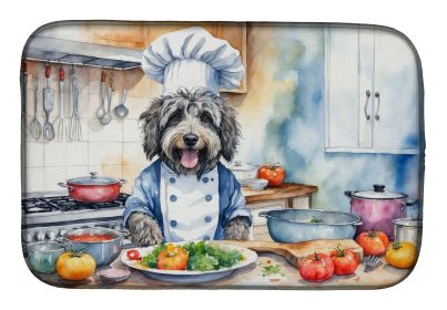 Bergamasco Sheepdog The Chef Dish Drying Mat Absorbent Dish Drying Mat Pad for Kitchen Counter Dish Drainer Mat for Countertop, 14 x 21", Multico