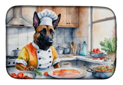 Belgian Malinois The Chef Dish Drying Mat Absorbent Dish Drying Mat Pad for Kitchen Counter Dish Drainer Mat for Countertop, 14 x 21", Multicolor