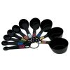 Professional 10 Piece Plastic Nesting Measuring Cup and Spoon Set Black
