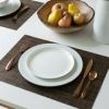 4-Pack Woven Vinyl Table Placemats – Tobacco Color, 13"x18", Durable & Easy to Clean