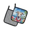 Whippet Luau Pair of Pot Holders Kitchen Heat Resistant Pot Holders Sets Oven Hot Pads for Cooking Baking BBQ, 7 1/2 x 7 1/2