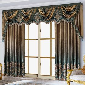 Two Pieces Of Luxurious European Villa Curtains With Elegant Floral Patterns, Suitable For Living Room And Bedroom (Option: SGP2022091614)