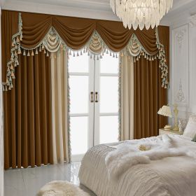 Finished Retro Villa Living Room Bedroom High-grade Thickened Light Luxury Velvet Splicing Curtains, Curtain Drapes Need To Be Purchased (Option: SGP202309952)