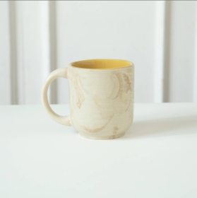 Handcrafted 7oz Beige Ceramic Coffee Mug (Option: 1PC)