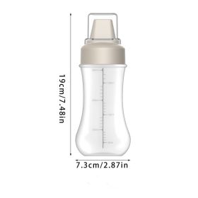 1pc Squeeze Sauce Bottle; Leak Proof Refillable Condiment Container For Salad Ketchup Honey Jam; Squeeze Sauce Bottle Oyster Sauce Squeeze Bottle (Color: Gray 1pc)