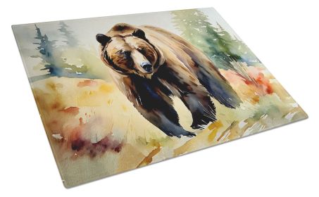 NEW Grizzly Bear Glass Cutting Board Decorative Tempered Glass Kitchen Cutting and Serving Board Large Size Chopping Board (Default: Default)