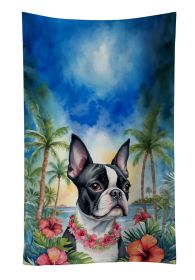 Boston Terrier Luau Kitchen Towel Dish Cloths Guest Hand Towel Decorative Bathroom Towel for Face,Tea, Dishcloth, Kitchen and Bath (Default: Default)