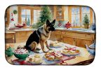 German Shepherd Christmas Cookies Dish Drying Mat Absorbent Dish Drying Mat Pad for Kitchen Counter Dish Drainer Mat for Countertop, 14 x 21"